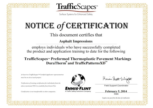 TrafficScape Certfication